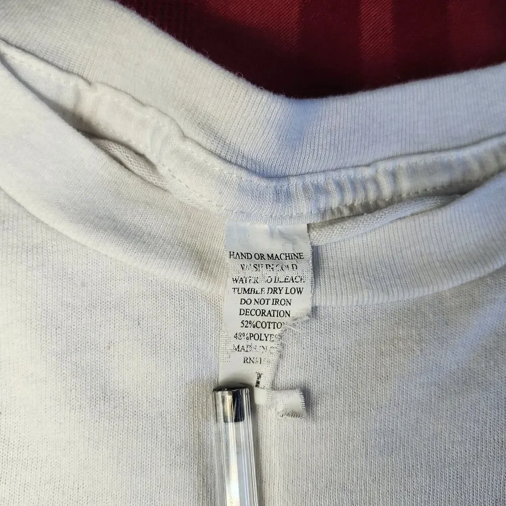 VTG California 96 Custom Motors Tee White Cropped 90's Y2K Large - Picture 8 of 8